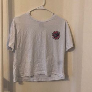 White Cropped Santa Cruz T-Shirt
